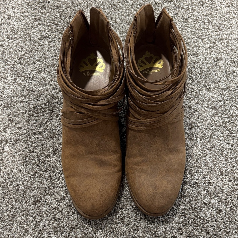 Fergalicious Brown Ankle Booties